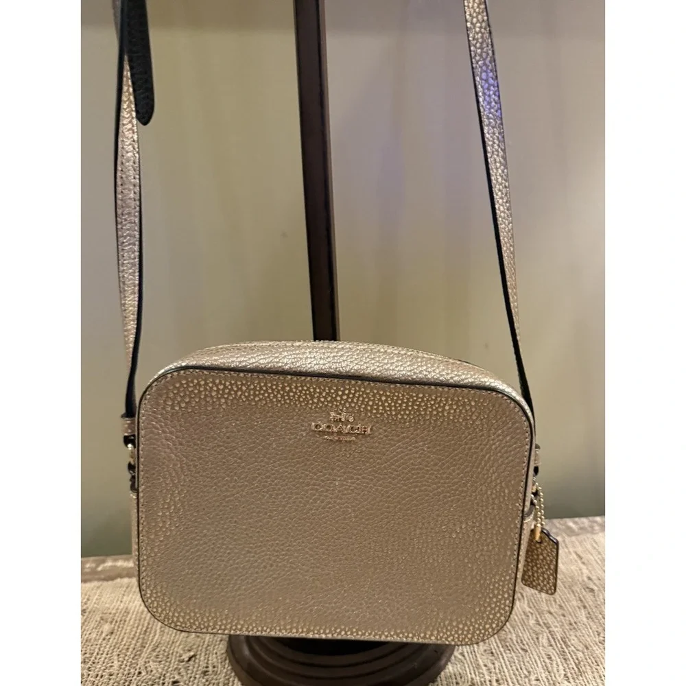 Limited Edition Coach Rose Gold Pink Mini Leather‎ Camera Crossbody bag